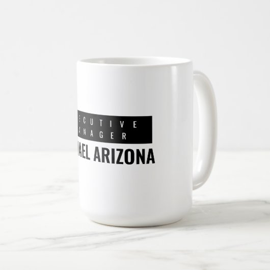 Schwarz/Weiß Minimalistisch Einfach Schlicht Kaffeetasse (VorderseiteRechts)