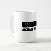 Schwarz/Weiß Minimalistisch Einfach Schlicht Kaffeetasse (Vorderseite Links)