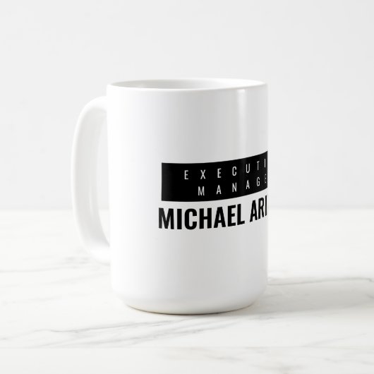 Schwarz/Weiß Minimalistisch Einfach Schlicht Kaffeetasse (Vorderseite Links)