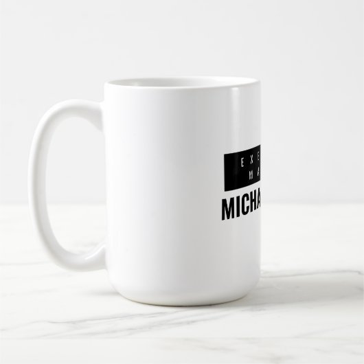 Schwarz/Weiß Minimalistisch Einfach Schlicht Kaffeetasse (Links)