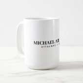 Schwarz/Weiß Minimalistisch Einfach Schlicht Kaffeetasse (Vorderseite Links)