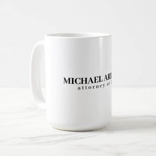 Schwarz/Weiß Minimalistisch Einfach Schlicht Kaffeetasse (Vorderseite Links)