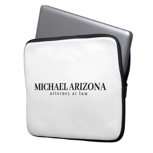 Schwarz/Weiß Minimalistisch Einfach Schlicht Laptopschutzhülle (Vorderseite Links)