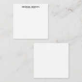 Schwarz/Weiß Minimalistisch Einfach Schlicht Mitteilungskarte (Vorne/Hinten)