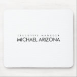 Schwarz/Weiß Minimalistisch Einfach Schlicht Mousepad<br><div class="desc">Modernes,  minimalistisches schlichtes Design</div>