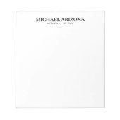 Schwarz/Weiß Minimalistisch Einfach Schlicht Notizblock (Vorderseite)