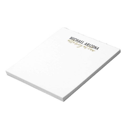 Schwarz/Weiß Minimalistisch Einfach Schlicht Notizblock (Rotiert)