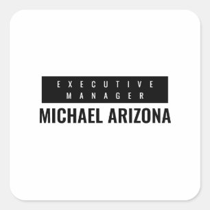 Schwarz/Weiß Minimalistisch Einfach Schlicht Quadratischer Aufkleber