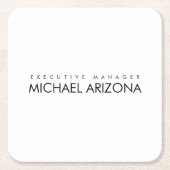 Schwarz/Weiß Minimalistisch Einfach Schlicht Rechteckiger Pappuntersetzer (Vorderseite)