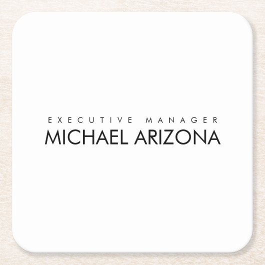 Schwarz/Weiß Minimalistisch Einfach Schlicht Rechteckiger Pappuntersetzer (Vorderseite)