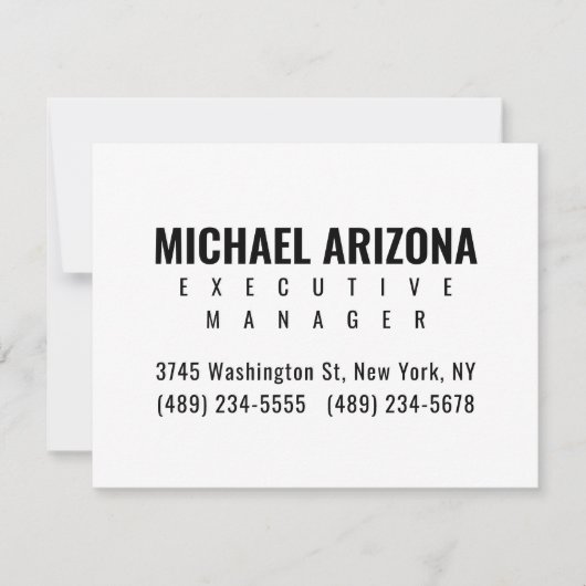 Schwarz/Weiß Minimalistisch Einfach Schlicht RSVP Karte (Vorderseite)