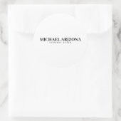 Schwarz/Weiß Minimalistisch Einfach Schlicht Runder Aufkleber (Tasche)