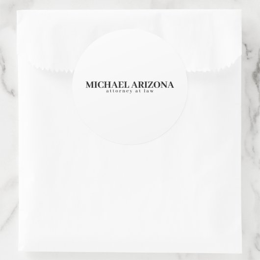 Schwarz/Weiß Minimalistisch Einfach Schlicht Runder Aufkleber (Tasche)