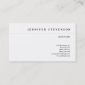 Schwarz/Weiß Minimalistisch Elegant Schlicht klass Visitenkarte (Vorderseite)