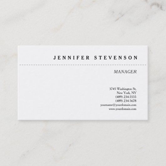 Schwarz/Weiß Minimalistisch Elegant Schlicht klass Visitenkarte (Vorderseite)