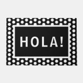 Schwarz & Weiß Minimalistisch Hola! Fußmatte (Vorderseite)