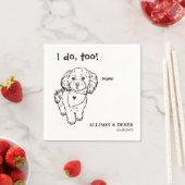 Schwarz-Weiß-Minimalistisch-Hunde-Hochzeit Serviette (Beispiel)