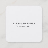 Schwarz-weiß Minimalistisch modern Beruflich einfa Quadratische Visitenkarte (Vorderseite)