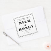 Schwarz-Weiß-Minimalistisch-Modern-Candle-Label Quadratischer Aufkleber (Umschlag)