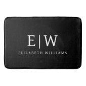 Schwarz-Weiß-Minimalistisch-Modern-Monogramm Badematte (Vorderseite)