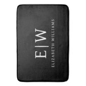 Schwarz-Weiß-Minimalistisch-Modern-Monogramm Badematte (Vorderseite Vertikal)