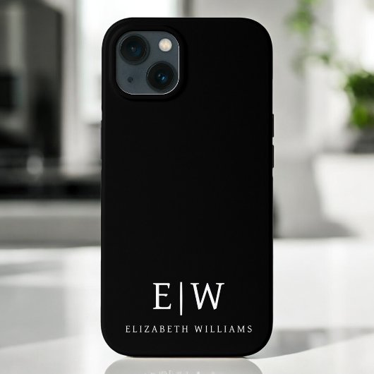 Schwarz-Weiß-Minimalistisch-Modern-Monogramm Case-Mate iPhone Hülle