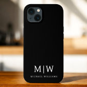 Schwarz-Weiß-Minimalistisch-Modern-Monogramm Case-Mate iPhone Hülle