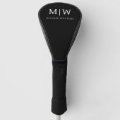Schwarz-Weiß-Minimalistisch-Modern-Monogramm Golf Headcover (Vorderseite)