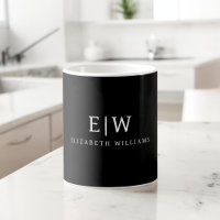 Schwarz-Weiß-Minimalistisch-Modern-Monogramm
