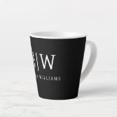 Schwarz-Weiß-Minimalistisch-Modern-Monogramm Milchtasse (Rechte Ecke)
