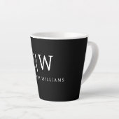 Schwarz-Weiß-Minimalistisch-Modern-Monogramm Milchtasse (Rechte Ecke)