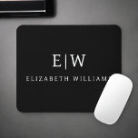 Schwarz-Weiß-Minimalistisch-Modern-Monogramm Mousepad<br><div class="desc">Die Minimalistische Monogram Kollektion Schwarz/Weiß: Einfache Einfachheit und Eleganz in unseren minimalistischen Designs, die so gestaltet sind, dass sie Ihren Stil mühelos erweitern. Diese Kollektion wurde mit einem scharfen Blick für moderne Ästhetik gestaltet und weist elegante Schwarz-Weiß-Designs auf, die durch personalisierte Monogramme noch verstärkt werden. Von der schicken Schreibwaren bis...</div>