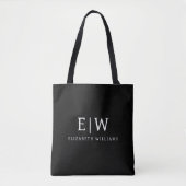 Schwarz-Weiß-Minimalistisch-Modern-Monogramm Tasche (Vorderseite)