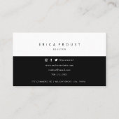 Schwarz/Weiß Minimalistisch Moderne Altstadt Visitenkarte (Rückseite)