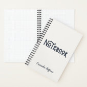 Schwarz-Weiß-Minimalistisch Moderne Mit Monogramm Notizblock (Innen)