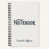 Schwarz-Weiß-Minimalistisch Moderne Mit Monogramm Notizblock (Vorderseite)