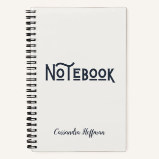 Schwarz-Weiß-Minimalistisch Moderne Mit Monogramm Notizblock