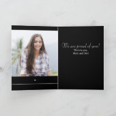 Schwarz-Weiß-Minimalistisch Moderner Abschluss Karte (Innenseite)