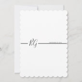 Schwarz-Weiß-Minimalistisch-Monogramm-Hochzeit Einladung (Rückseite)