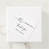 Schwarz-Weiß-Minimalistisch-Monogramm-Hochzeit Geschenkanhänger (Beispiel)