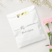 Schwarz-Weiß-Minimalistisch-Monogramm-Hochzeit Geschenktütchen (Versiegelt)