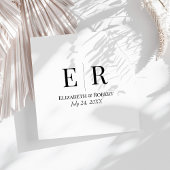 Schwarz-Weiß-Minimalistisch-Monogramm-Hochzeit Serviette