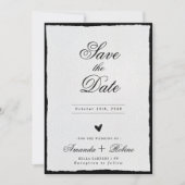 Schwarz-Weiß-Minimalistisch Save The Date (Vorderseite)