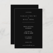 Schwarz/Weiß Minimalistisch Save The Date (Vorne/Hinten)