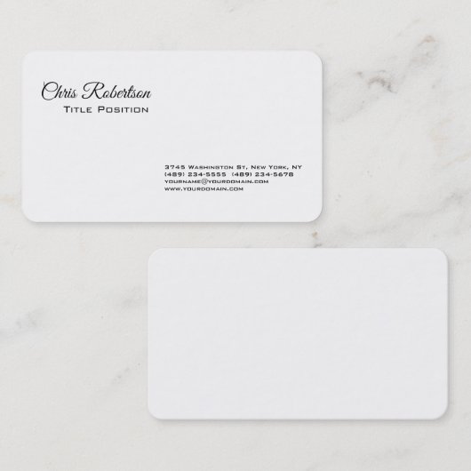 Schwarz/Weiß Minimalistisch Schlicht einfach moder Visitenkarte (Vorne/Hinten)