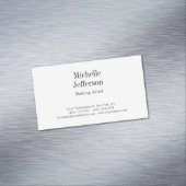 Schwarz/Weiß Minimalistisch Schlicht Magnetische Visitenkarte (Beispiel)