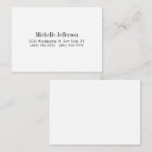 Schwarz/Weiß Minimalistisch Schlicht Mitteilungskarte (Vorne/Hinten)