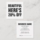 Schwarz-Weiß-minimalistisch, schlicht Rabattkarte (Vorne/Hinten)