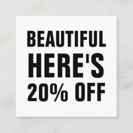 Schwarz-Weiß-minimalistisch, schlicht Rabattkarte