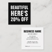 Schwarz-Weiß-minimalistisch, schlicht Rabattkarte (Vorne/Hinten)